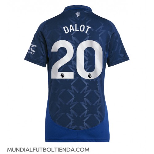 Camiseta Manchester United Diogo Dalot #20 Segunda Equipación Replica 2024-25 para mujer mangas cortas